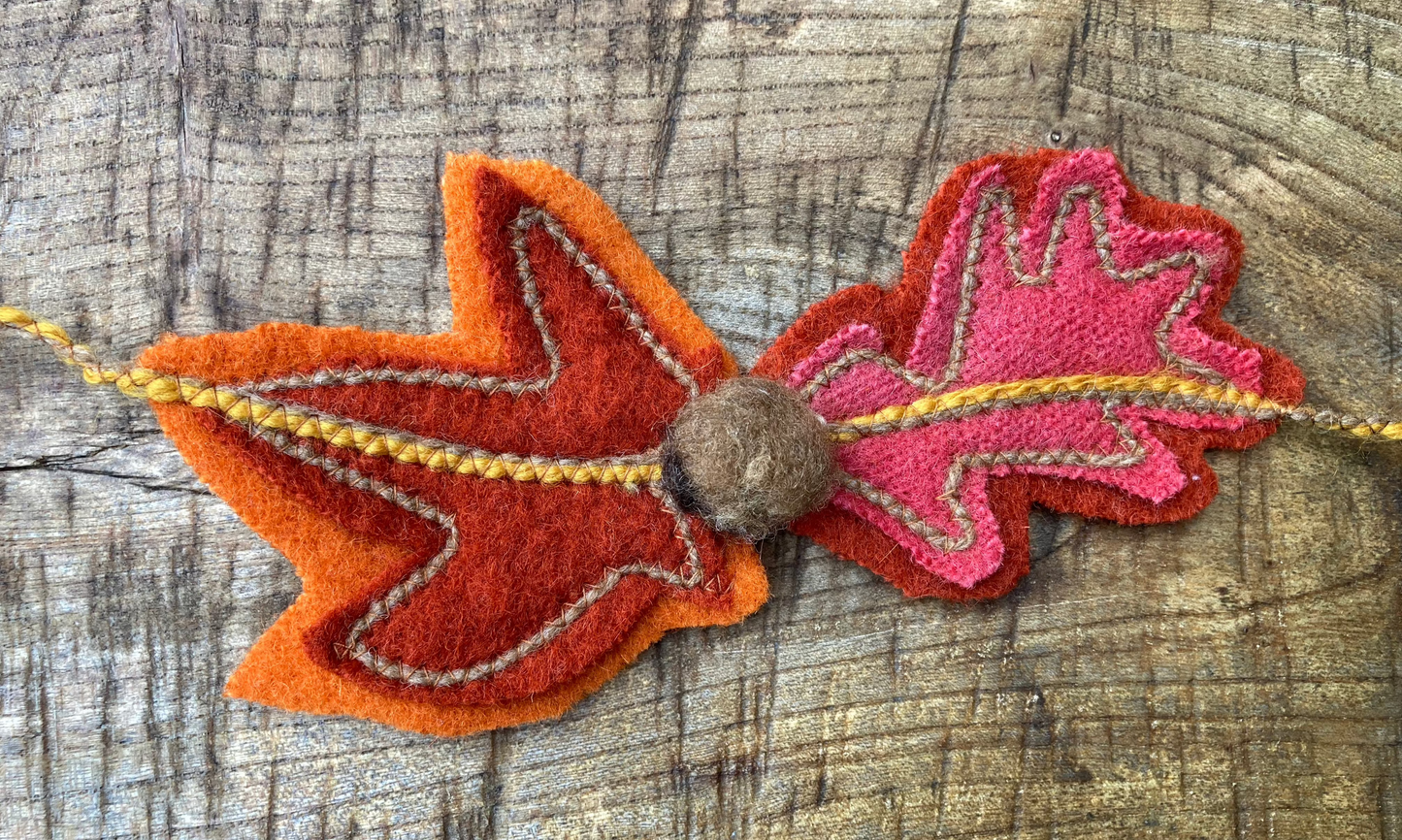 Autumn Leaves String - Garland - Field Maple with Oak - Brown
