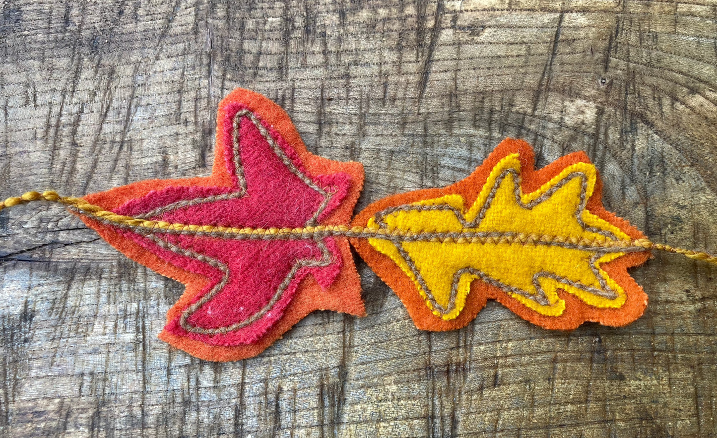 Autumn Leaves String - Garland - Field Maple with Oak - Yellow