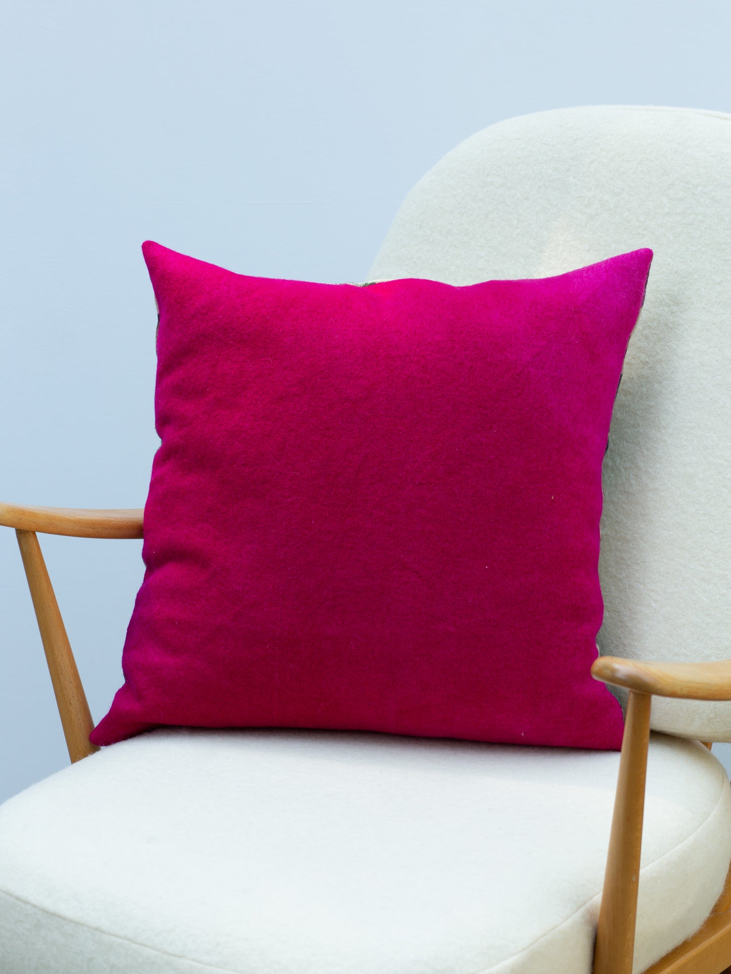 Wool Cushion - Floral/Pink