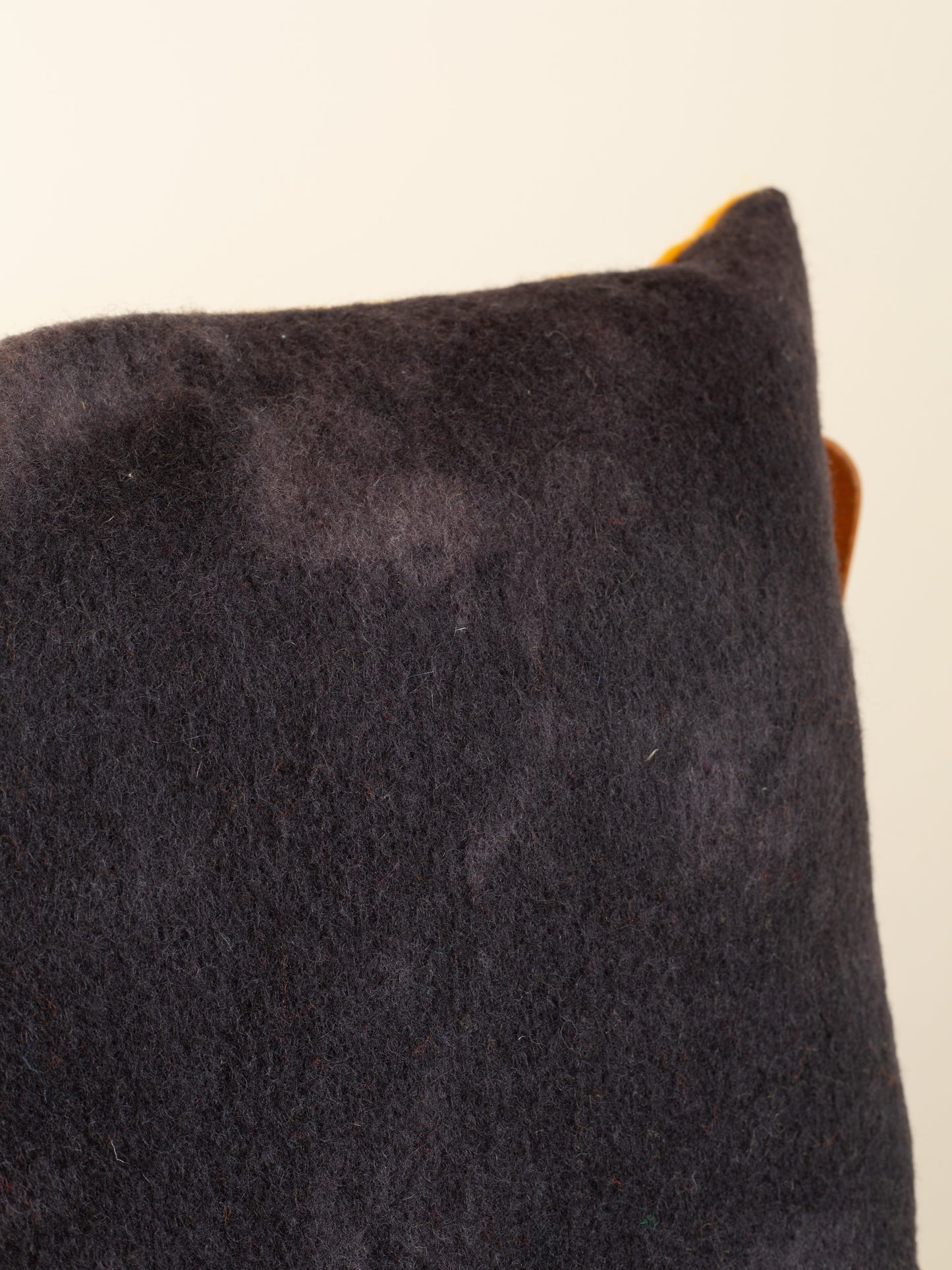 Large Cushion - Hand-dyed Vintage Wool - Grey/Golden Yellow