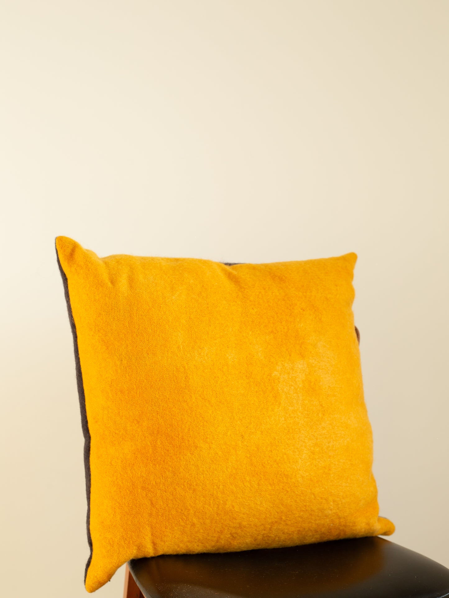 Large Cushion - Hand-dyed Vintage Wool - Grey/Golden Yellow