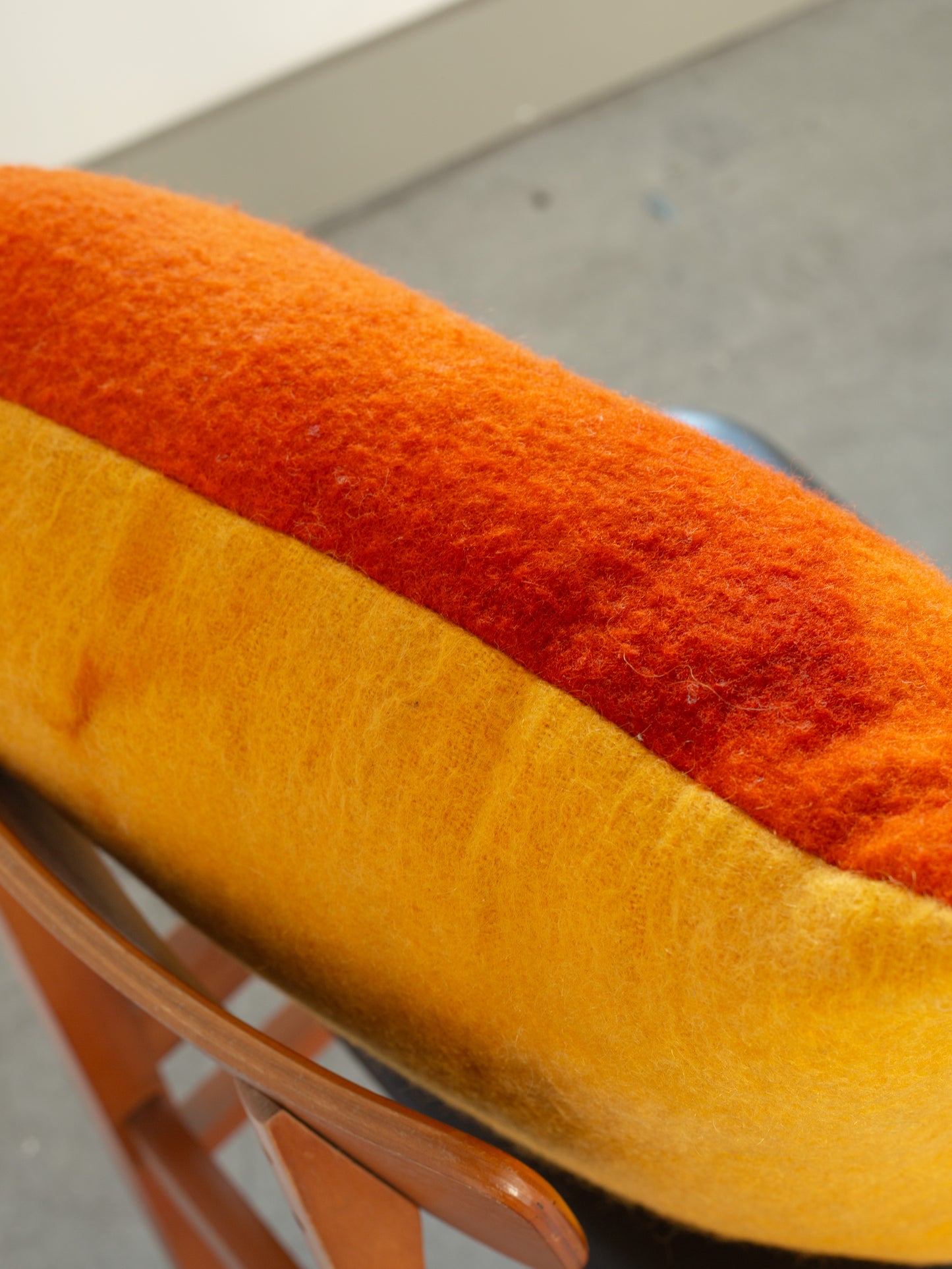 Large Cushion - Hand-dyed Vintage Wool - Rust/Golden Yellow