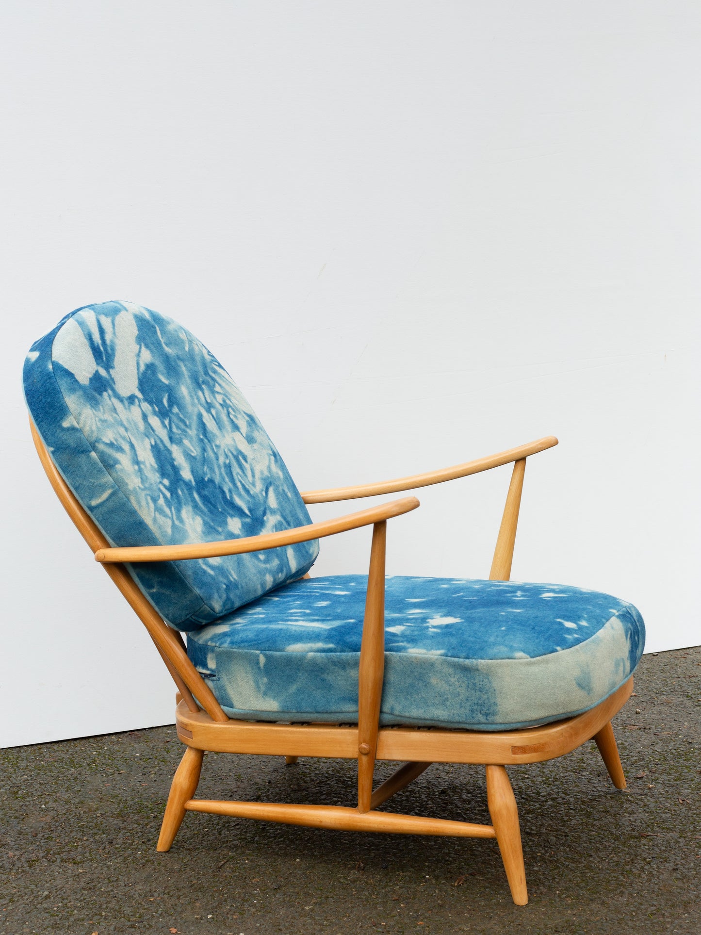Ercol Windsor 203 Armchair - Indigo Hand-dyed Wool Covers
