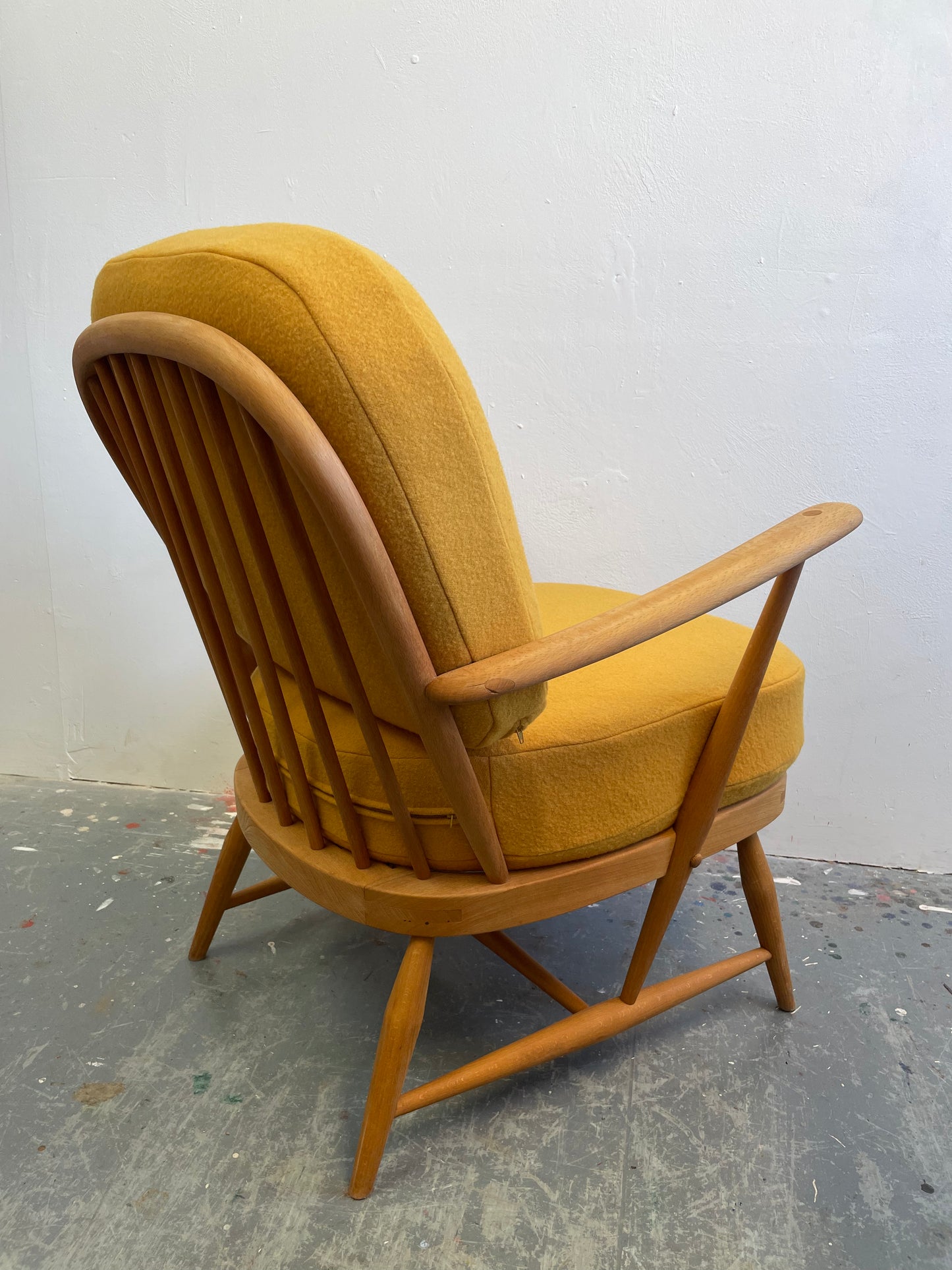Ercol Windsor 334 Armchair - Mustard Wool Covers