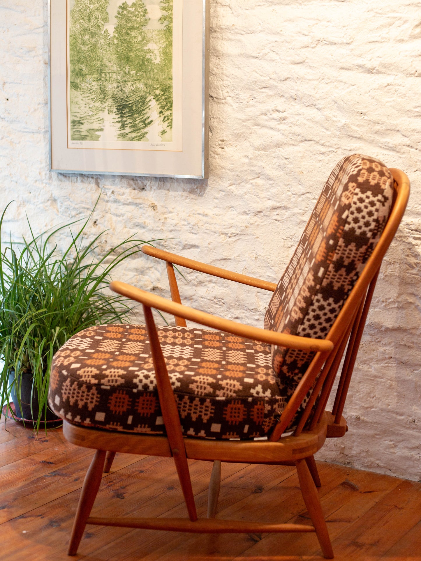 Ercol Windsor 335 Armchair - Fully Restored welsh tapestry cushion covers