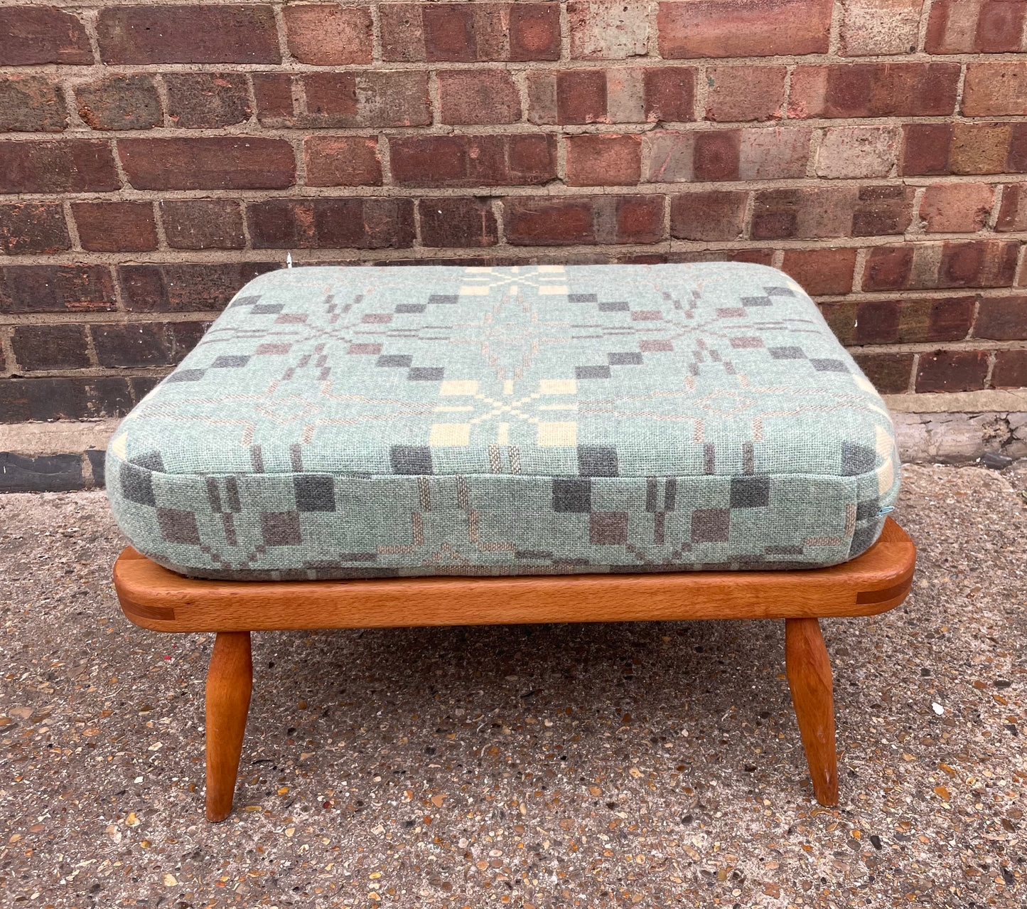 Melin Tregwynt - Vintage Star - Welsh Tapestry - Ercol Windsor 341 Footstool