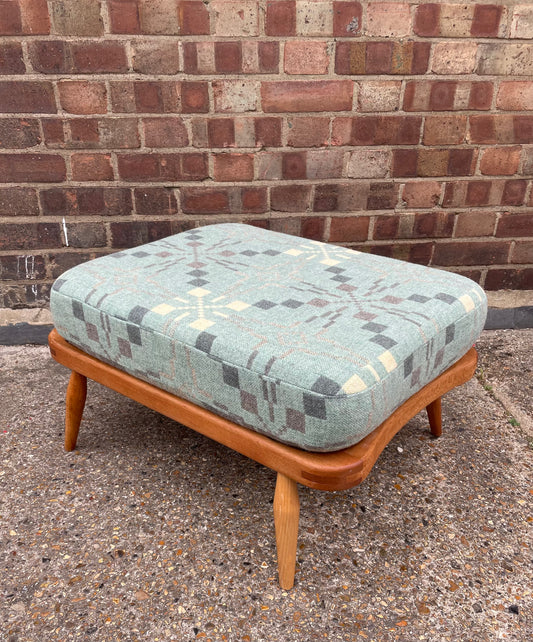 Melin Tregwynt - Vintage Star - Welsh Tapestry - Ercol Windsor 341 Footstool