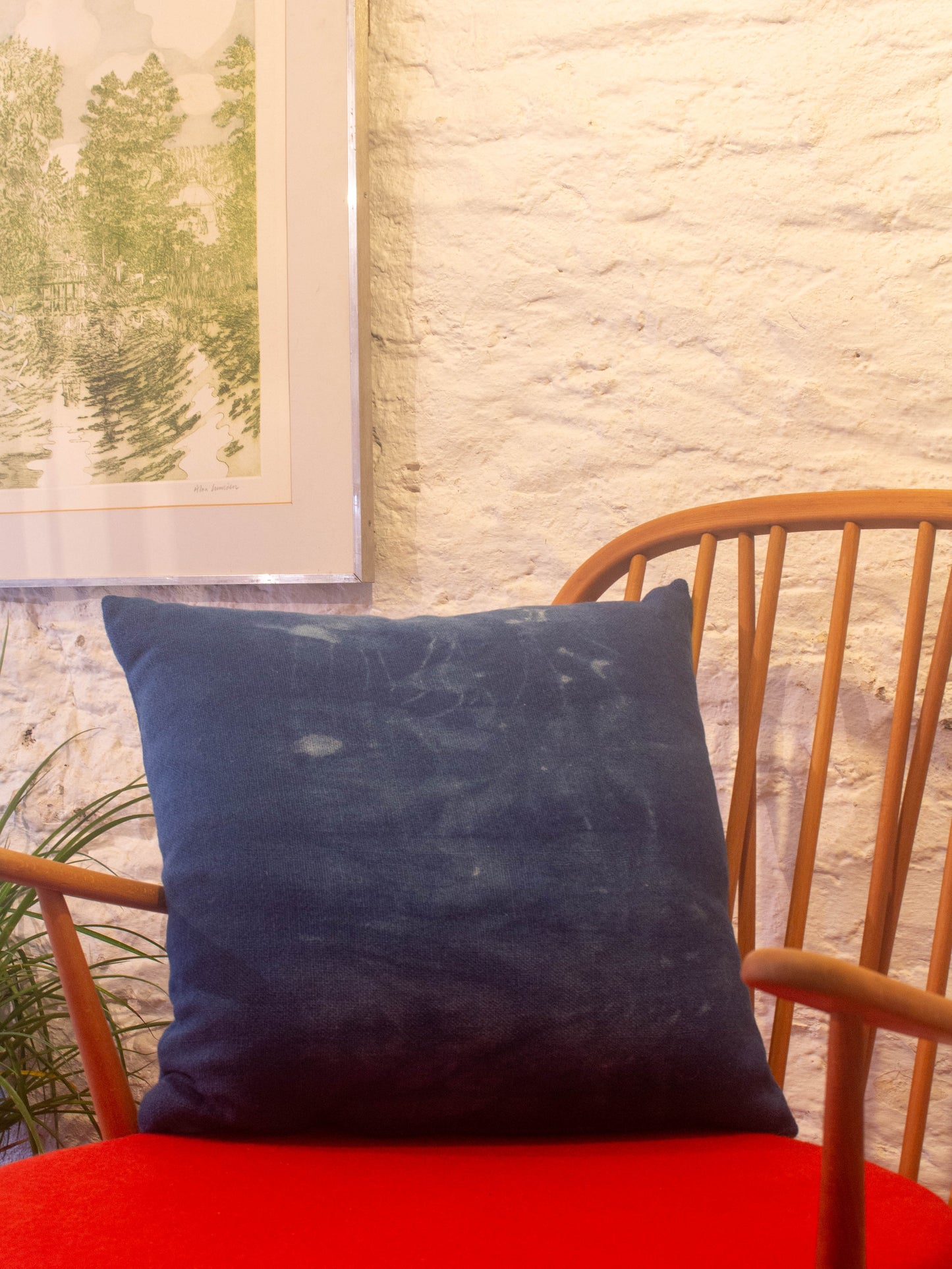 Large Cushion - Hand-dyed Vintage Wool - Indigo