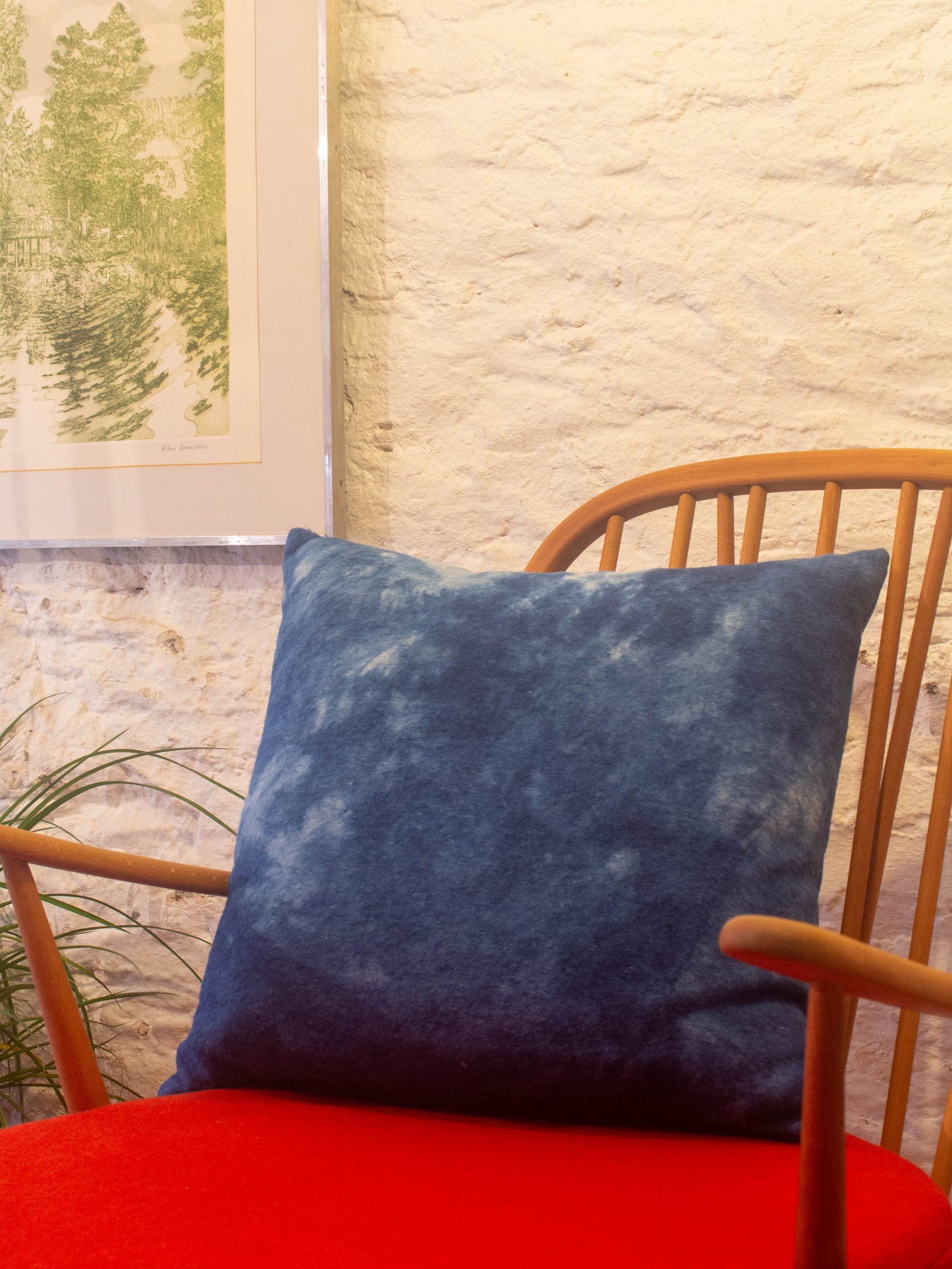 Large Cushion - Hand-dyed Vintage Wool - Indigo