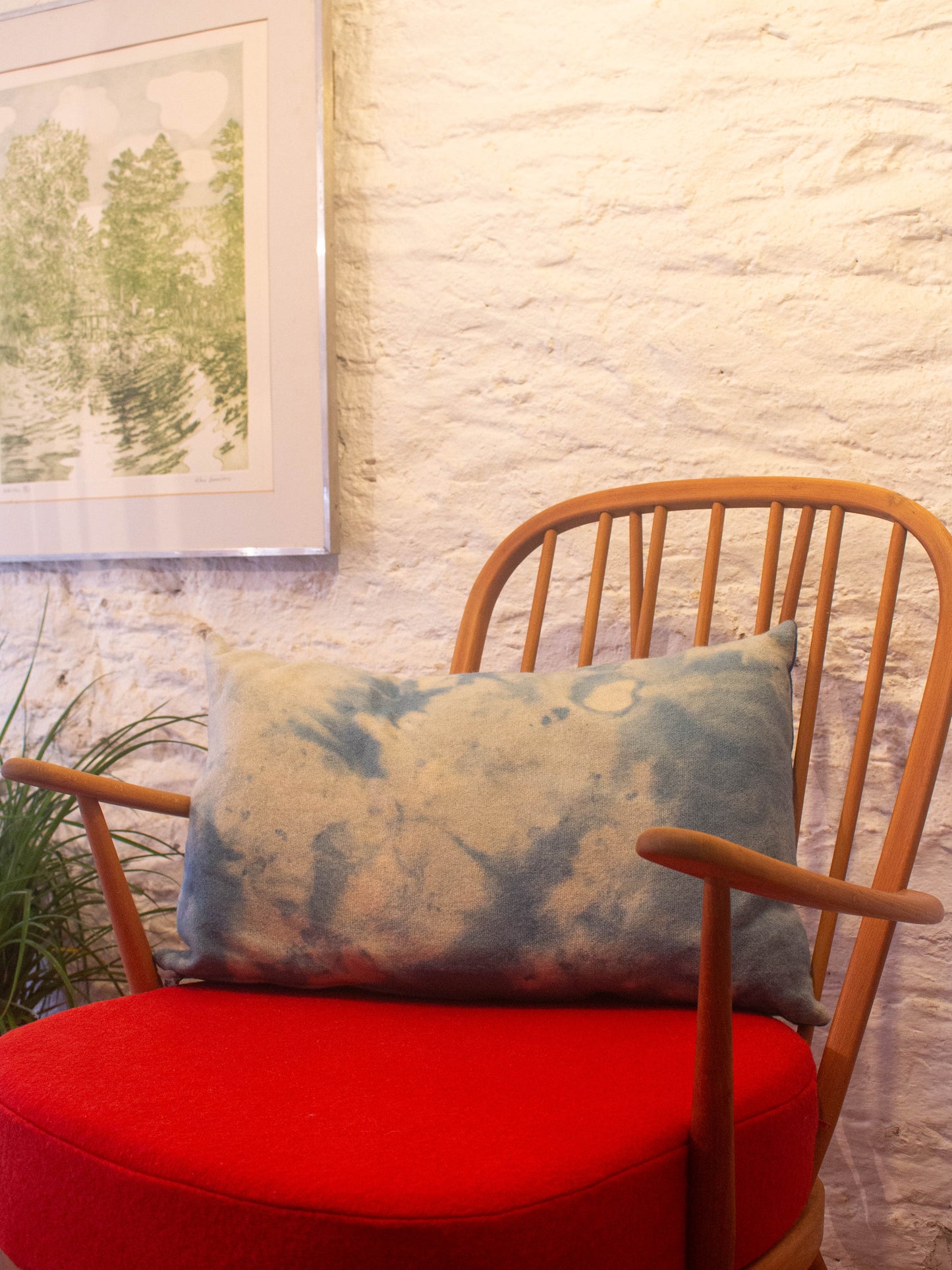 Oblong Cushion - Hand-dyed Vintage Wool - Indigo