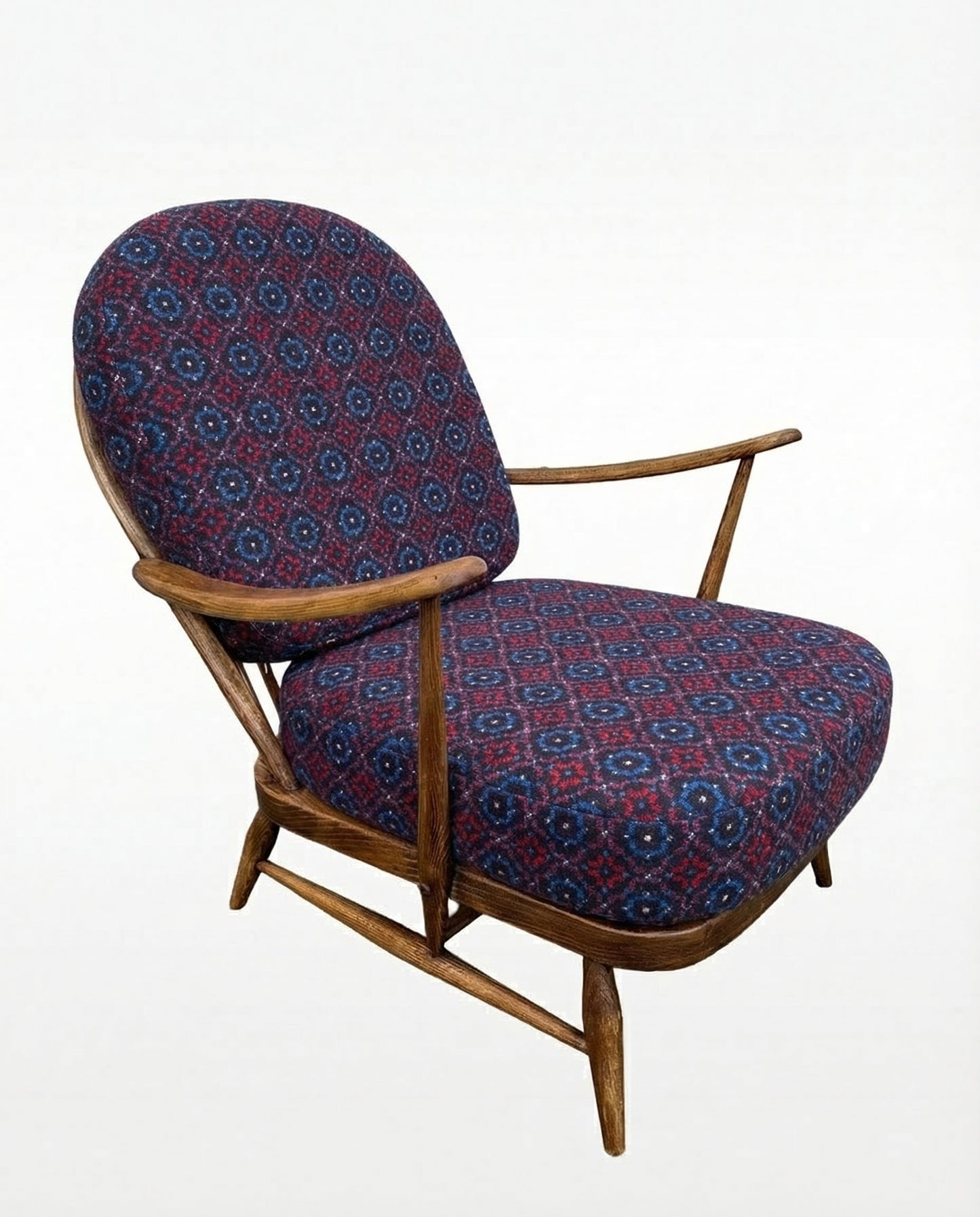 Melin Tregwynt 'Vintage Rose' Welsh Tapestry - Ercol Windsor 203 Armchair