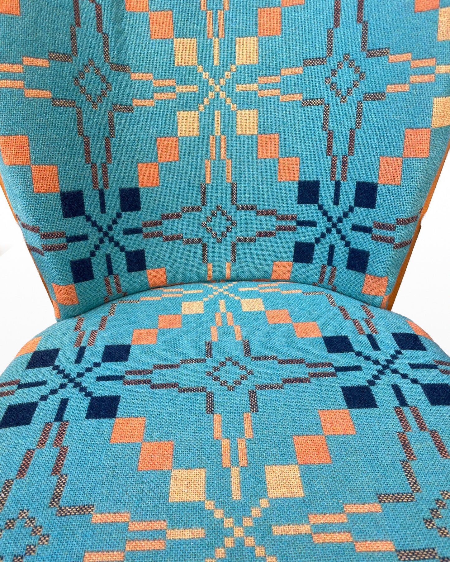 Melin Tregwynt 'Vintage Star' Welsh Tapestry - Ercol Windsor 478 Evergreen Tall Back Chair.