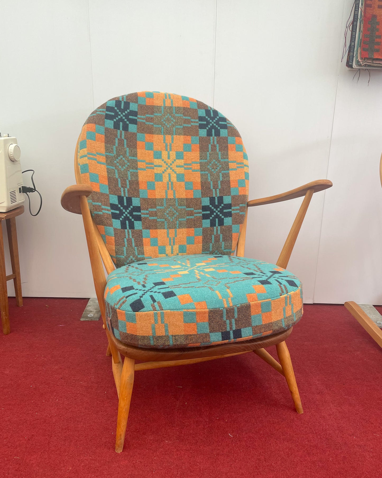 Welsh Tapestry- Ercol 317 Grandfather Armchair