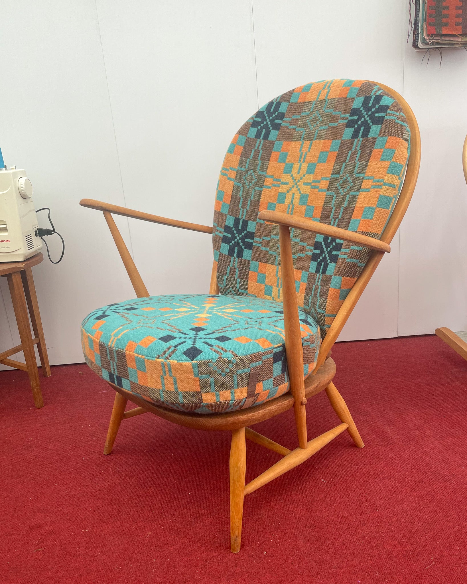 Welsh Tapestry- Ercol 317 Grandfather Armchair