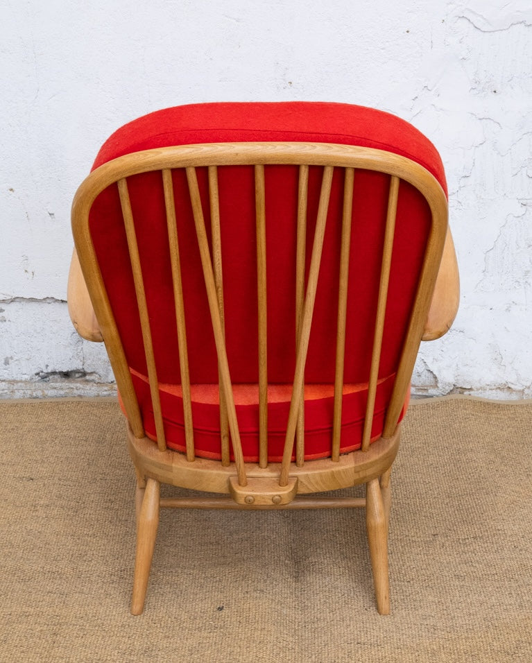 Ercol Windsor 335 Armchair - Blood/Orange Wool Covers