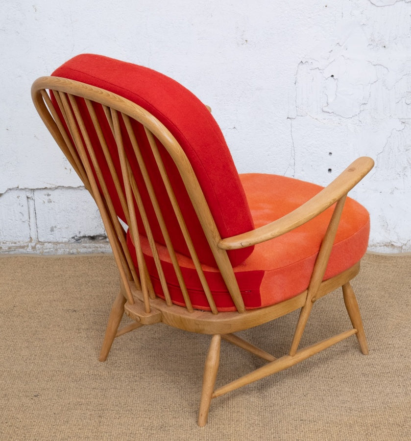 Ercol Windsor 335 Armchair - Blood/Orange Wool Covers