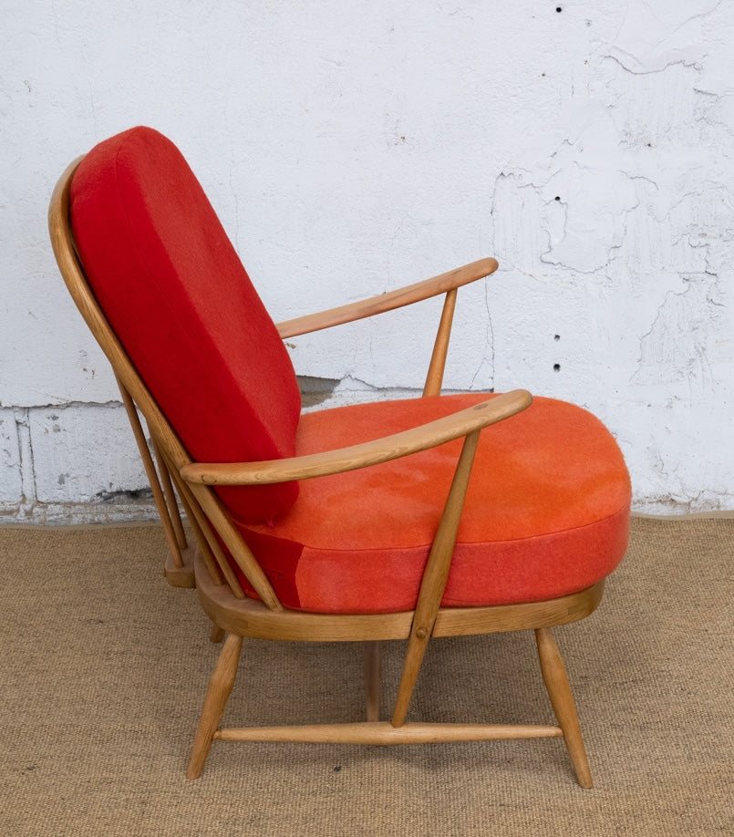 Ercol Windsor 335 Armchair - Blood/Orange Wool Covers