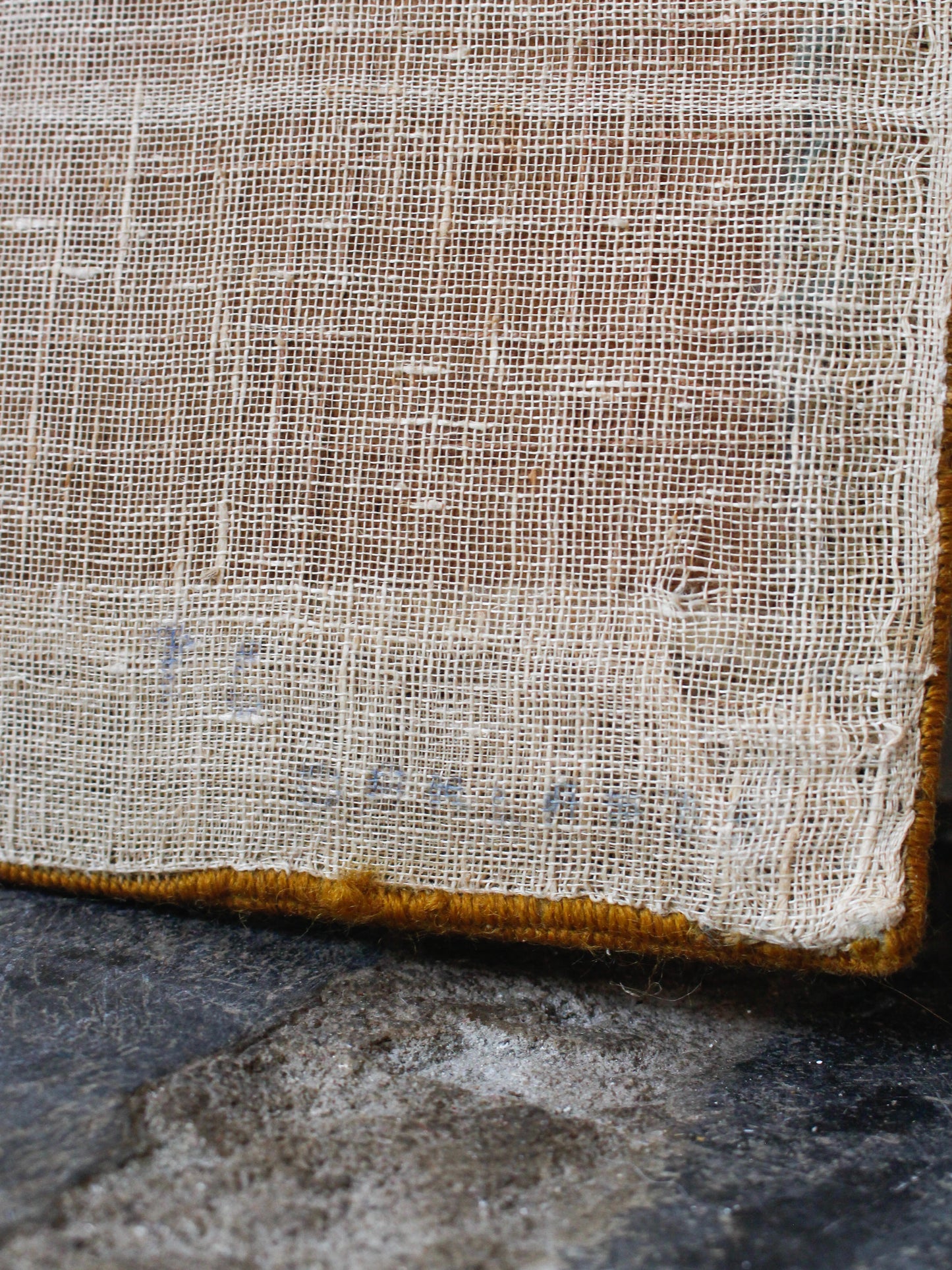 1970s Abstract hand-stitch Flower Tapestry