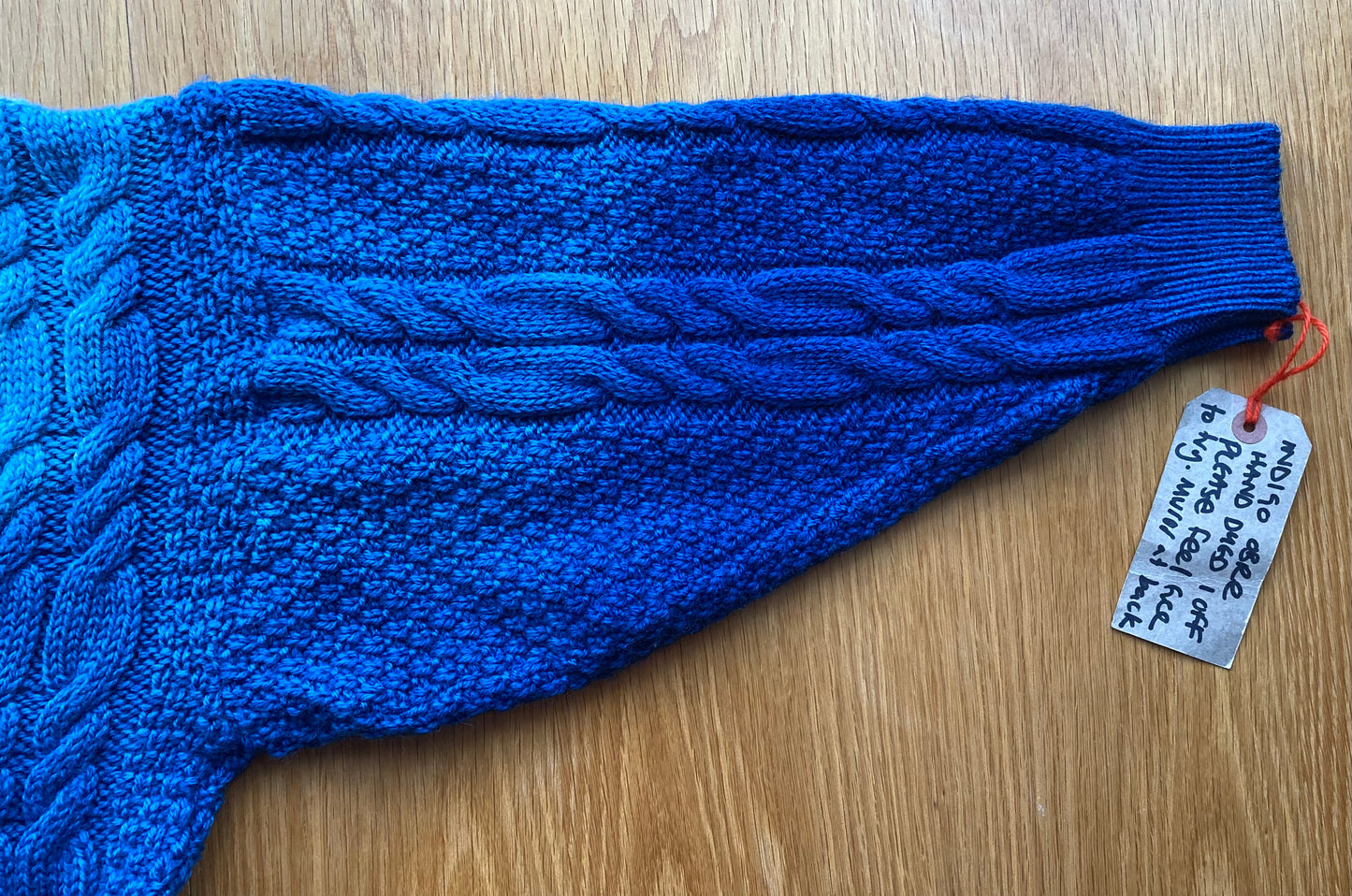 Indigo Ombre Vintage Aran Hand Dyed Wool Cardigan