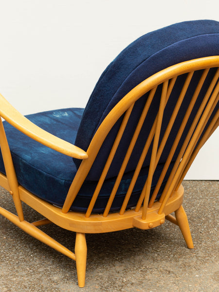 Ercol Windsor Blonde 203 Armchair - Indigo Hand-dyed wool covers