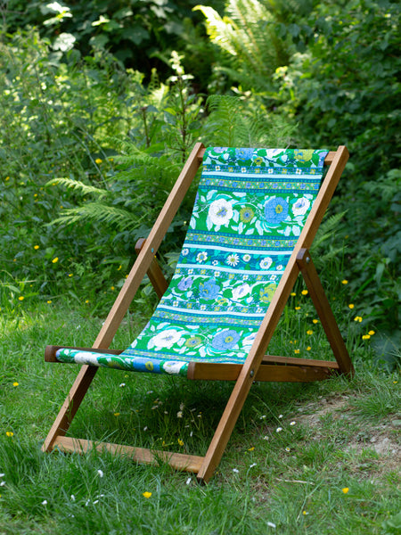 Deckchair - 70's Stripe/Flowers - Green