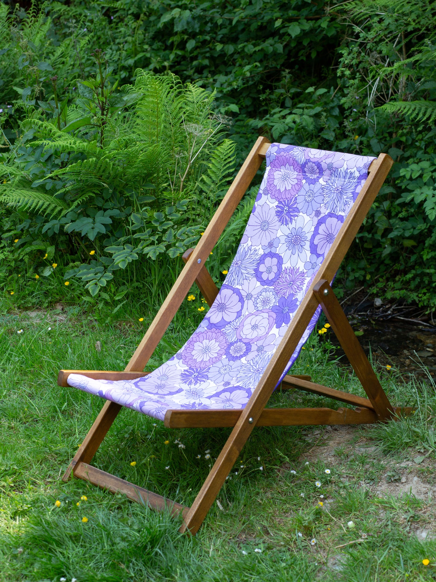 Deckchair - 70's Flowers - Purple