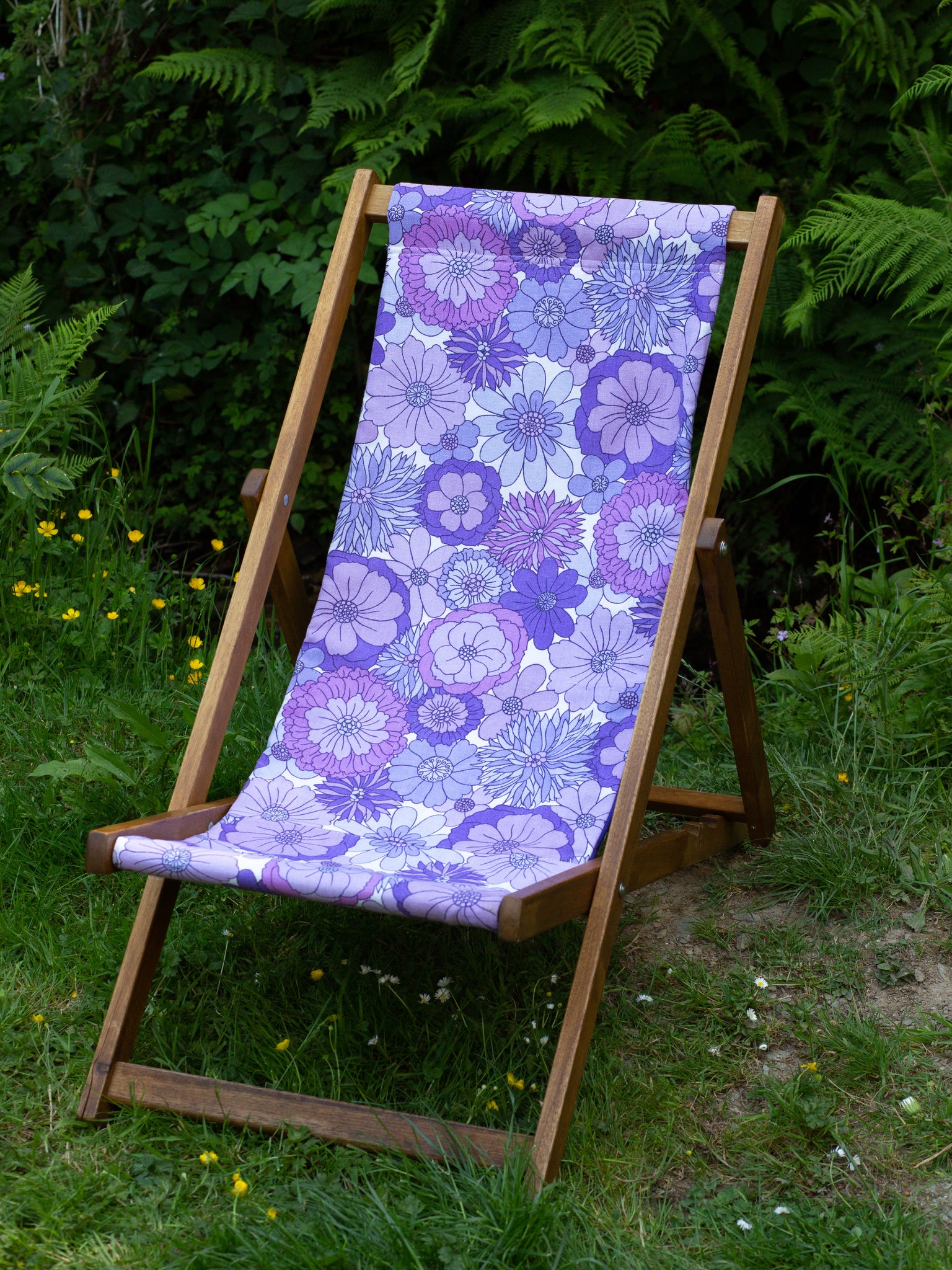 Deckchair - 70's Flowers - Purple