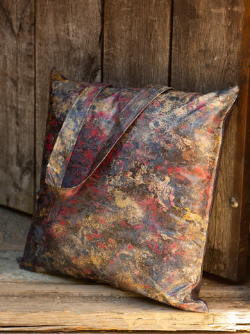 Cushion with handle - Oilcloth - Mottled/Purple