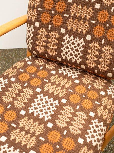 Ercol Windsor 203 Armchair - Fully Restored - Welsh Tapestry Covers - Brown