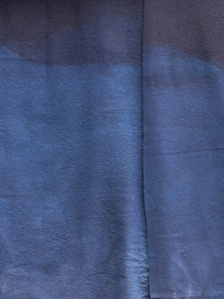 Indigo Ombre Hand-dyed Vintage Wool Blanket - Double