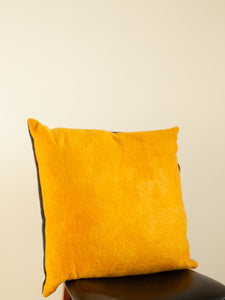 Wool Cushion - Hand-dyed Vintage Wool - Grey/Golden Yellow
