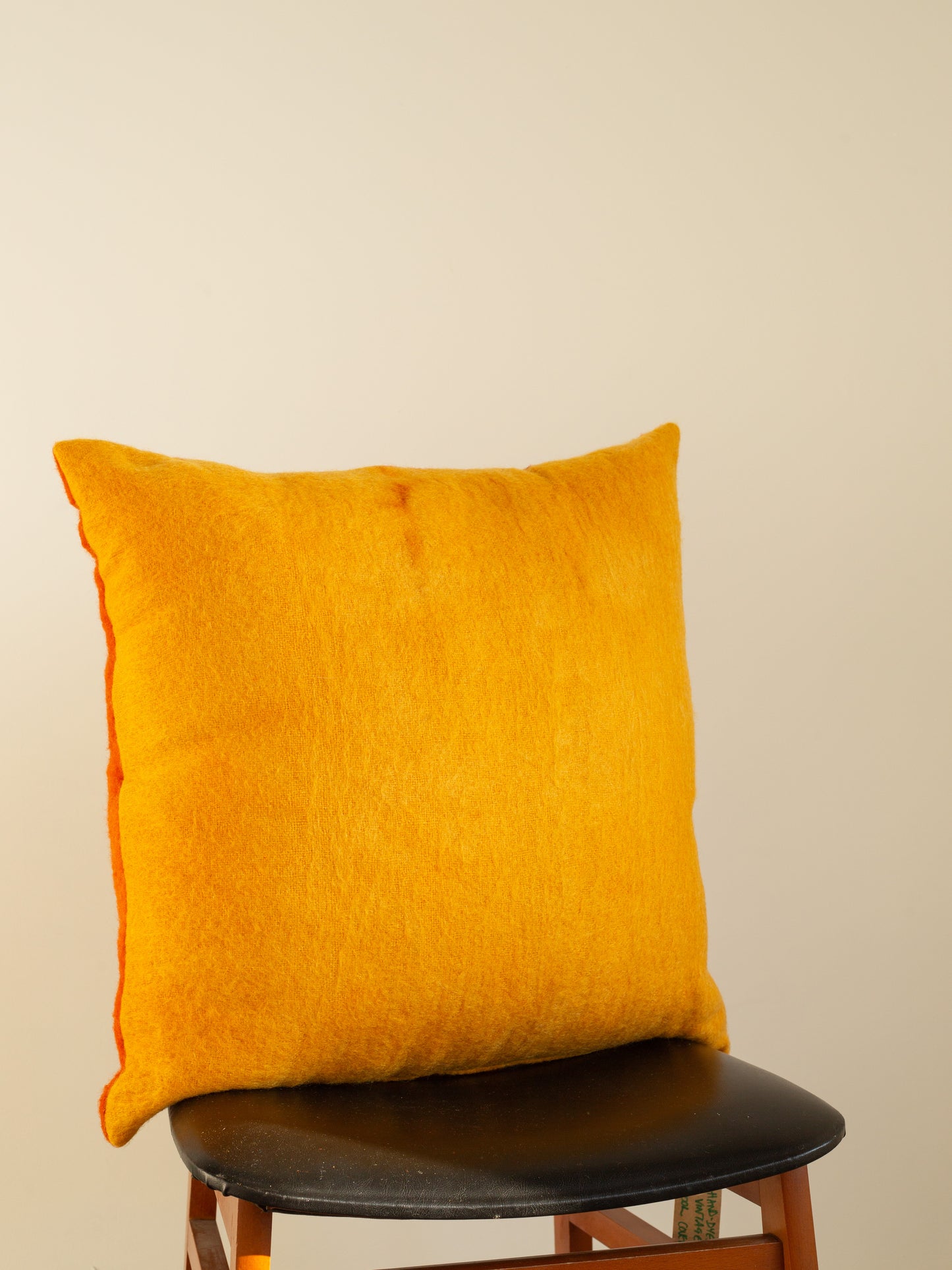 Large Cushion - Hand-dyed Vintage Wool - Rust/Golden Yellow