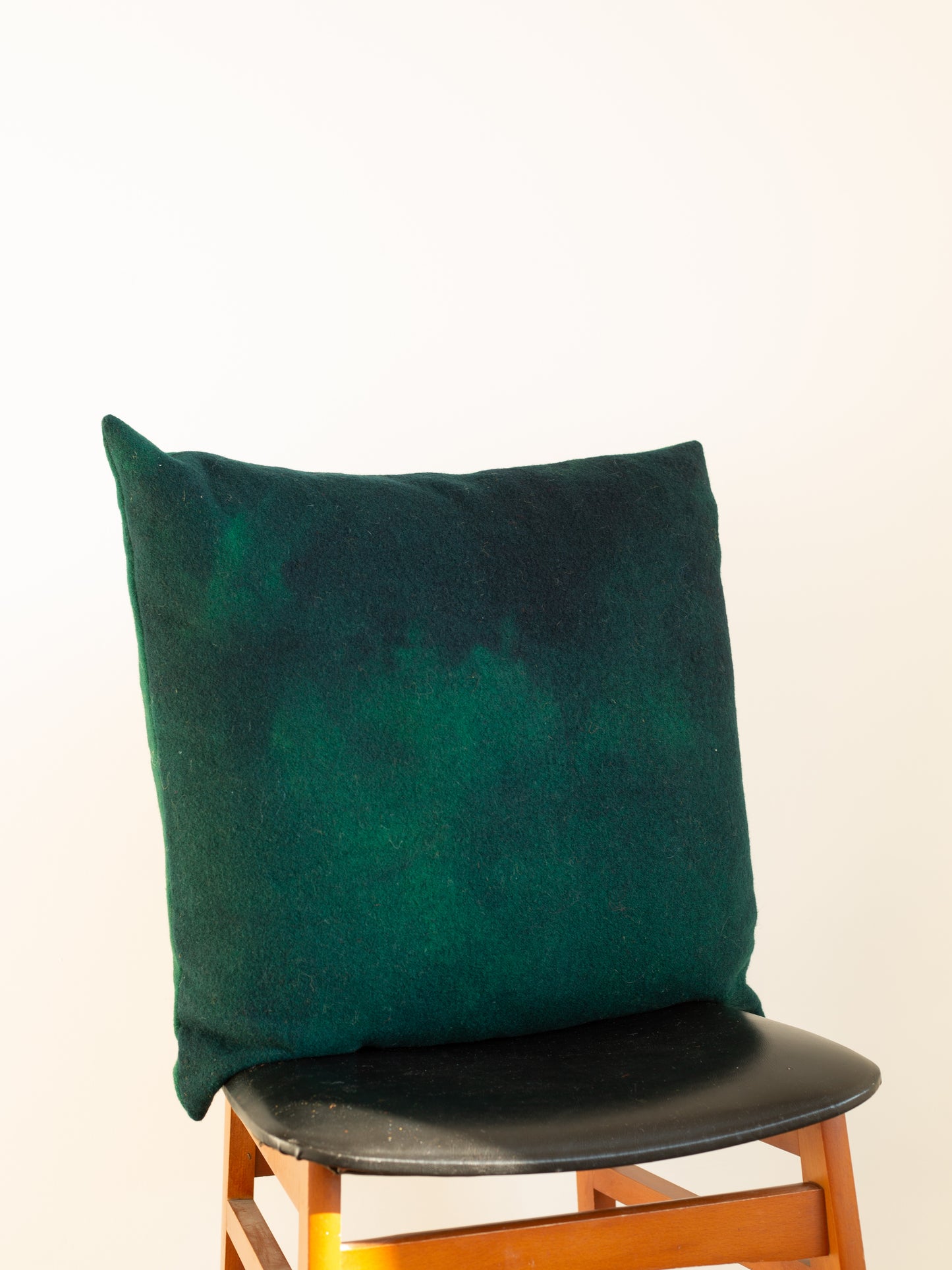 Large Cushion - Hand-dyed Vintage Wool - Greens