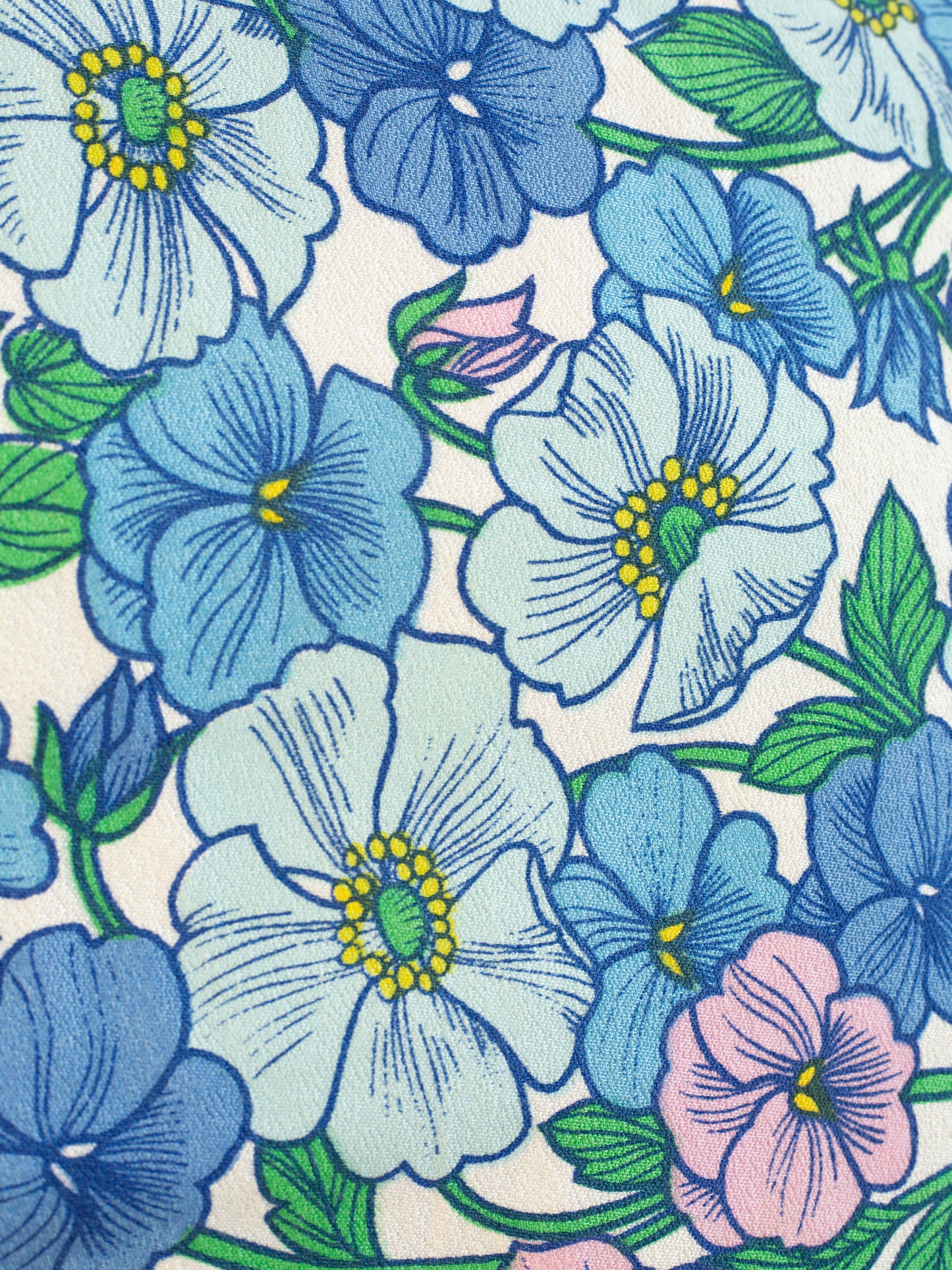 Floral Cushion - All The Flowers - Blue - Large