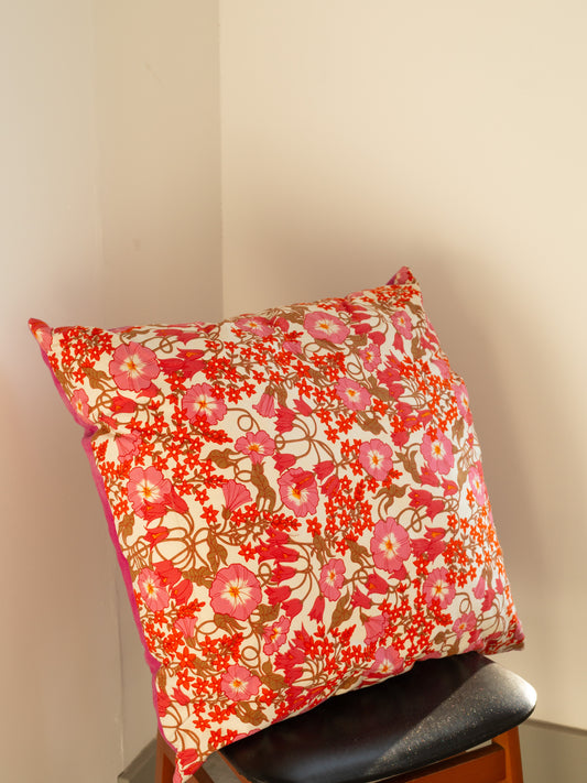 Floral Cushion - Cottage Garden - Pink - Large