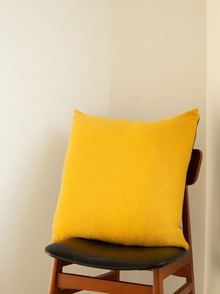 Wool Cushion - Hand-dyed Vintage Wool - Grey/ Mustard Yellow