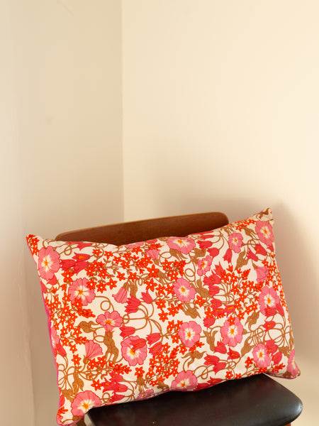 Floral Cushion - Cottage Garden - Pink - Long