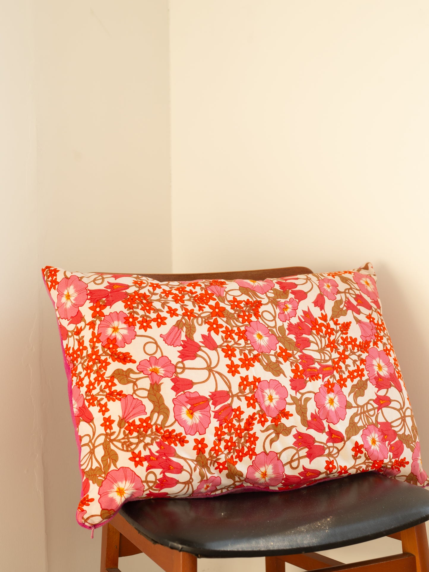 Floral Cushion - Cottage Garden - Pink - Long