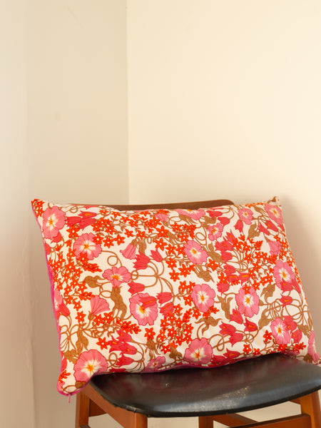 Floral Cushion - Cottage Garden - Pink - Long