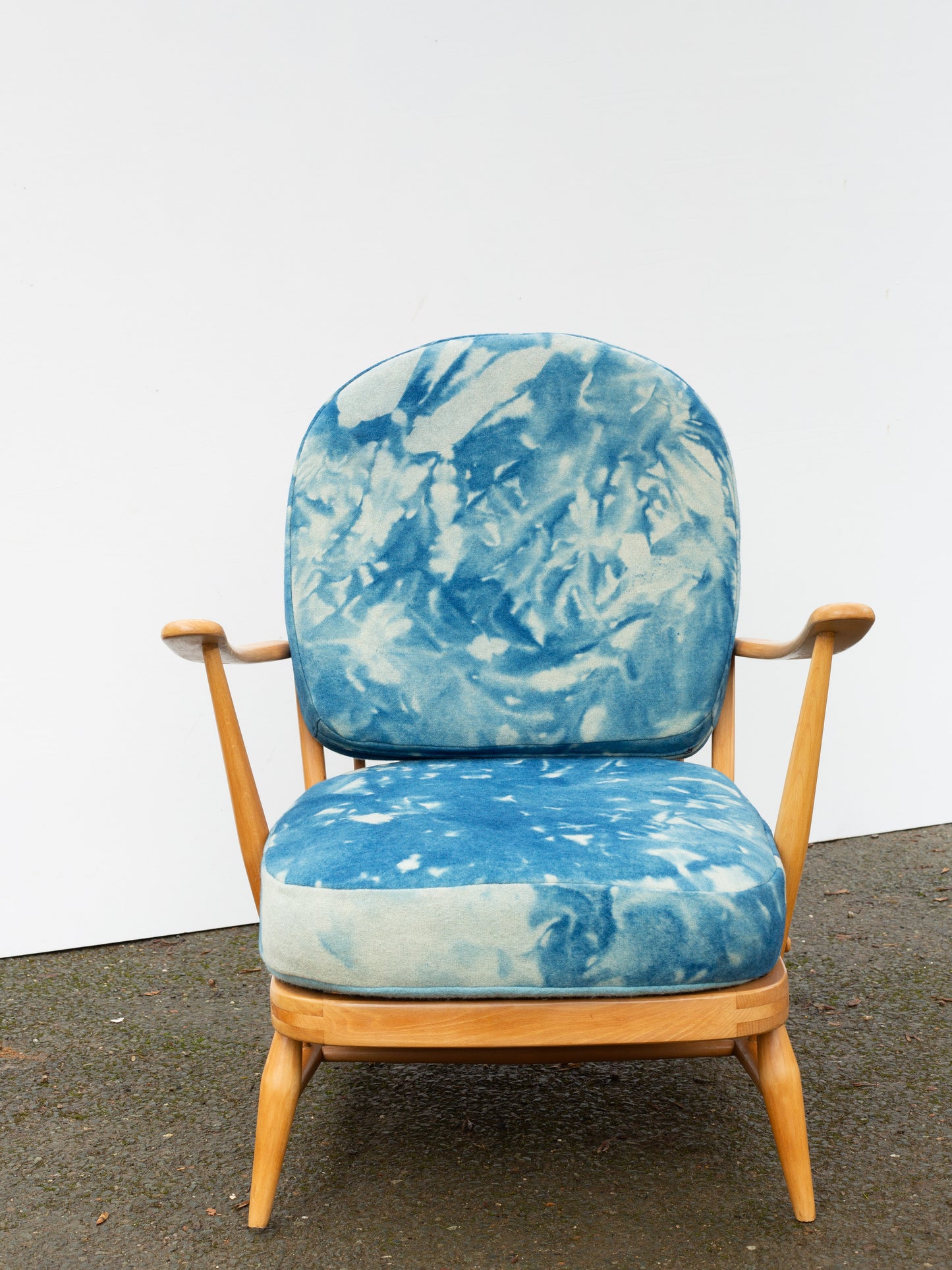 Ercol Windsor 203 Armchair - Indigo Hand-dyed Wool Covers