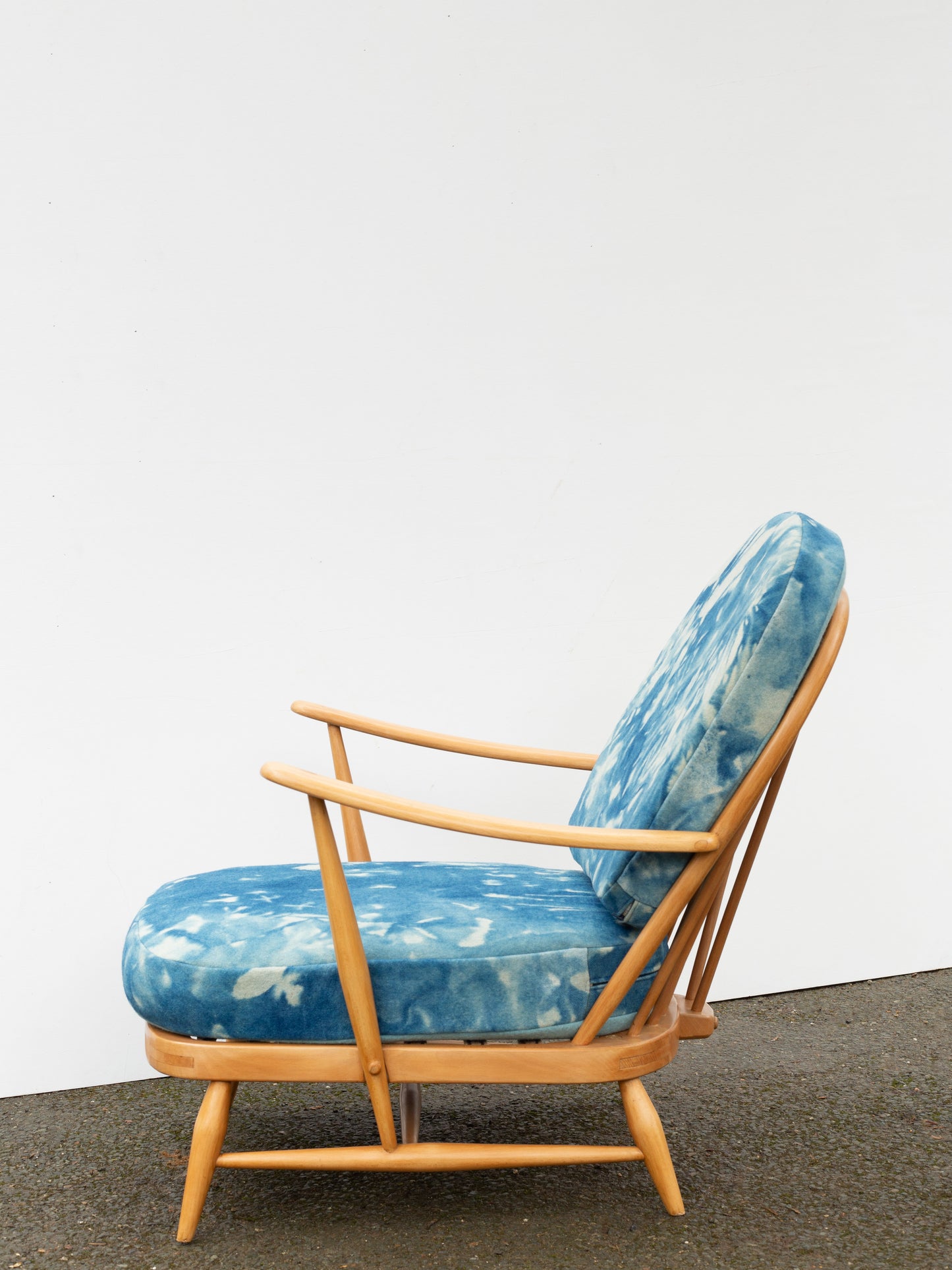 Ercol Windsor 203 Armchair - Indigo Hand-dyed Wool Covers