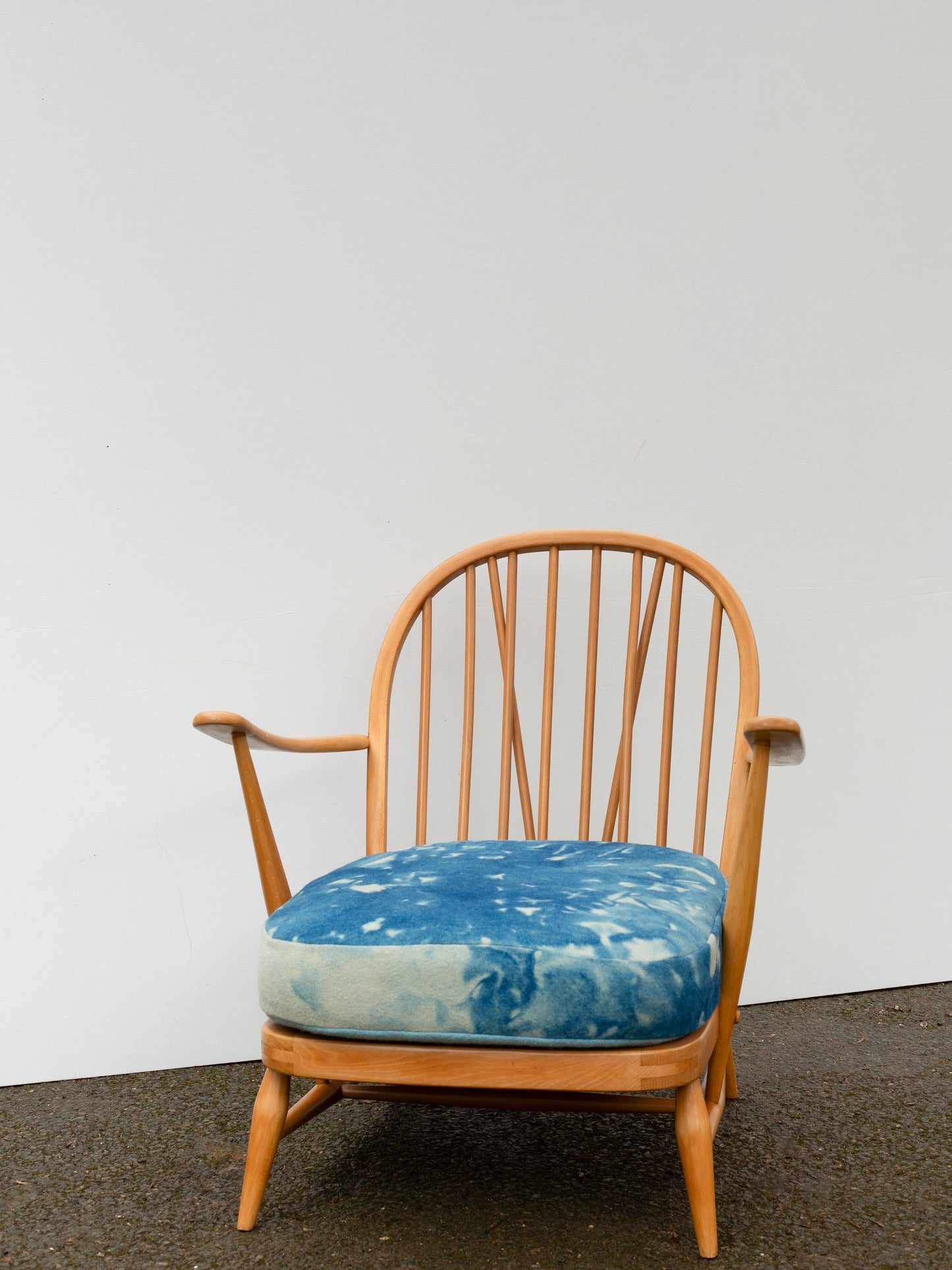 Ercol Windsor 203 Armchair - Indigo Hand-dyed Wool Covers