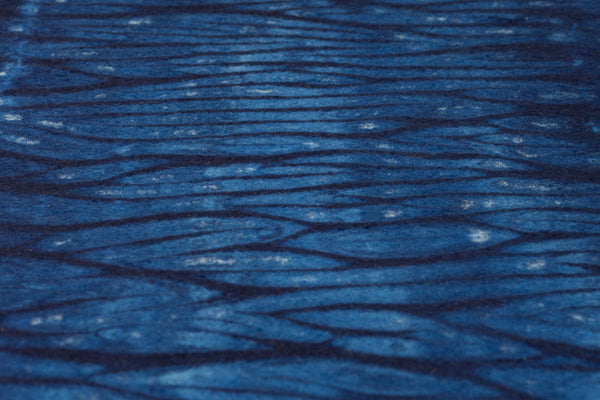 Ercol 355 Studio Couch Daybed - Fully Restored - Indigo Shibori Hand-dyed Wool Covers