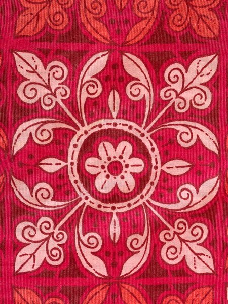 Deckchair - 1970s geo/floral print - Pink/Red