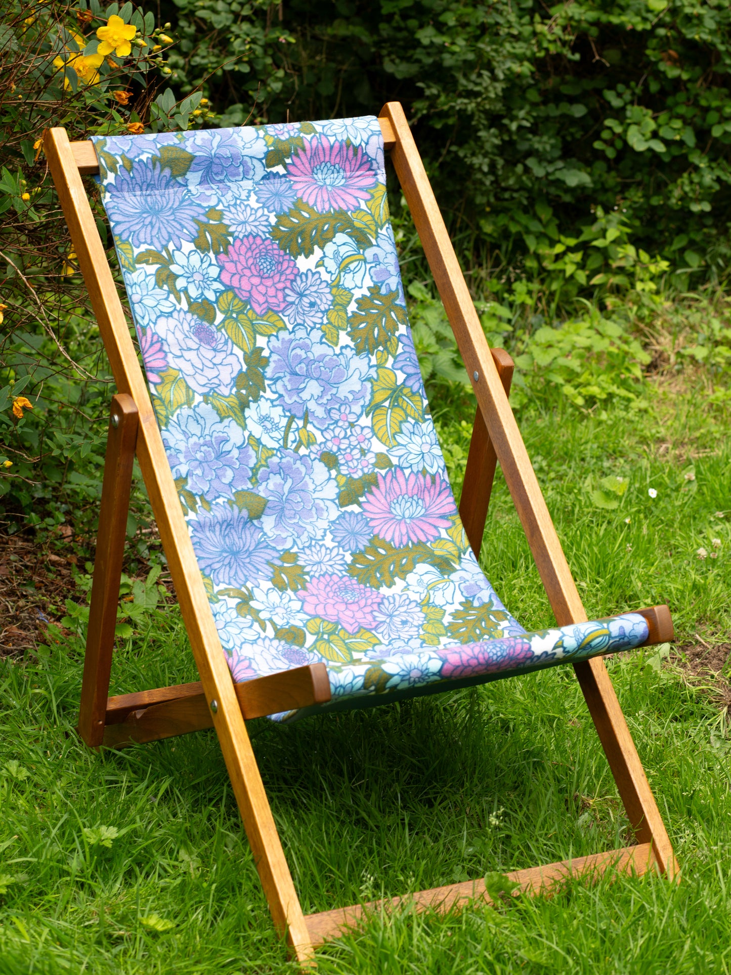 Deckchair - Big Flower - Purple/Blue/Green