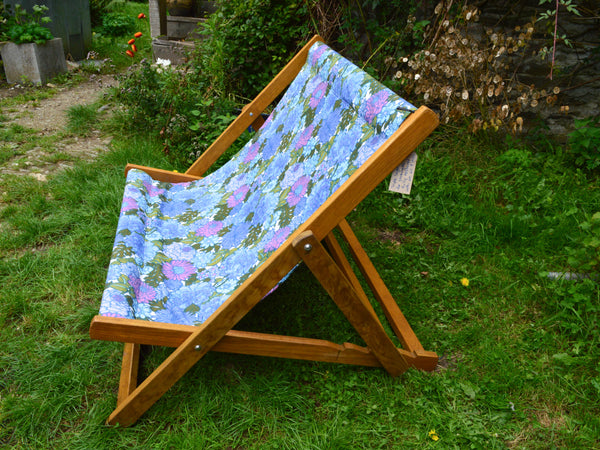 Double Deckchair - Big Flower - Purple/Blue/Green