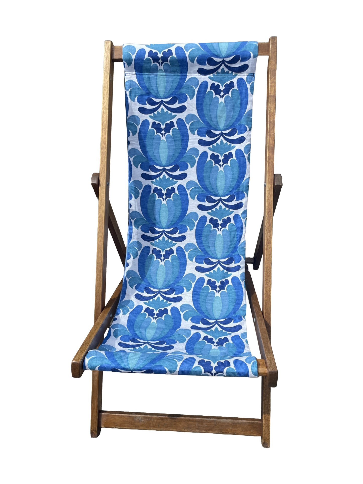 Deckchair - 1970's Floral - Blue/Turquoise