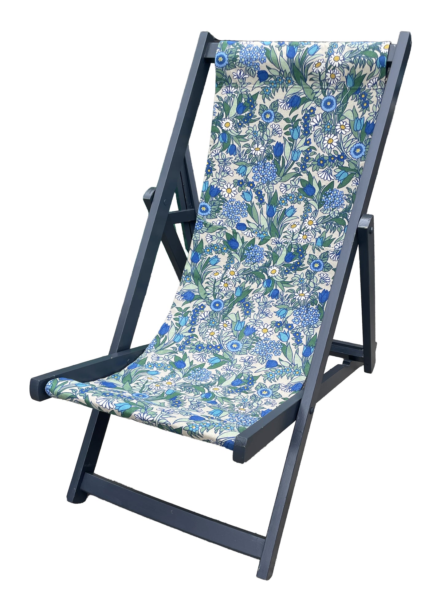 Deckchair - 70's Blue Floral Print