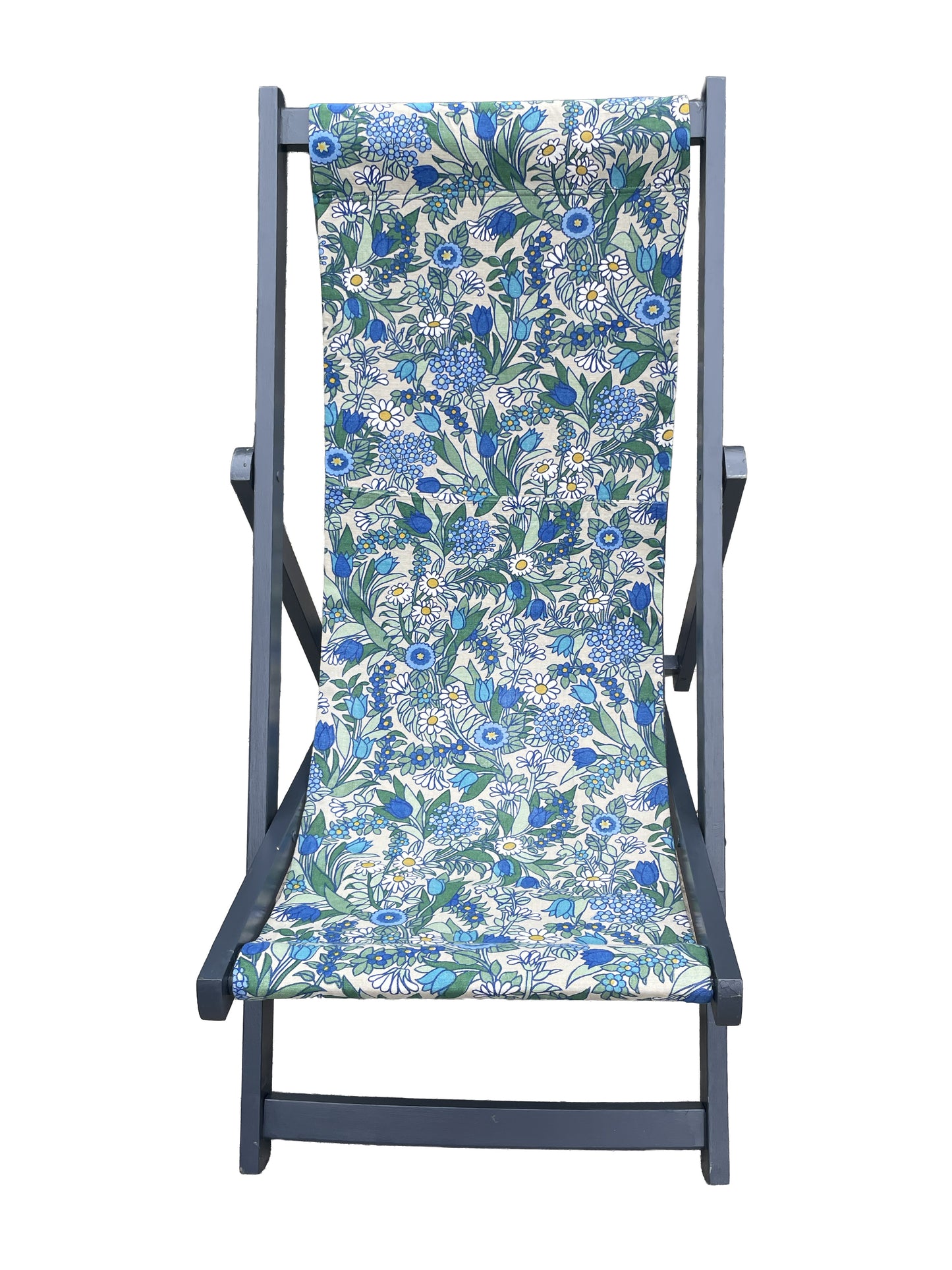 Deckchair - 70's Blue Floral Print