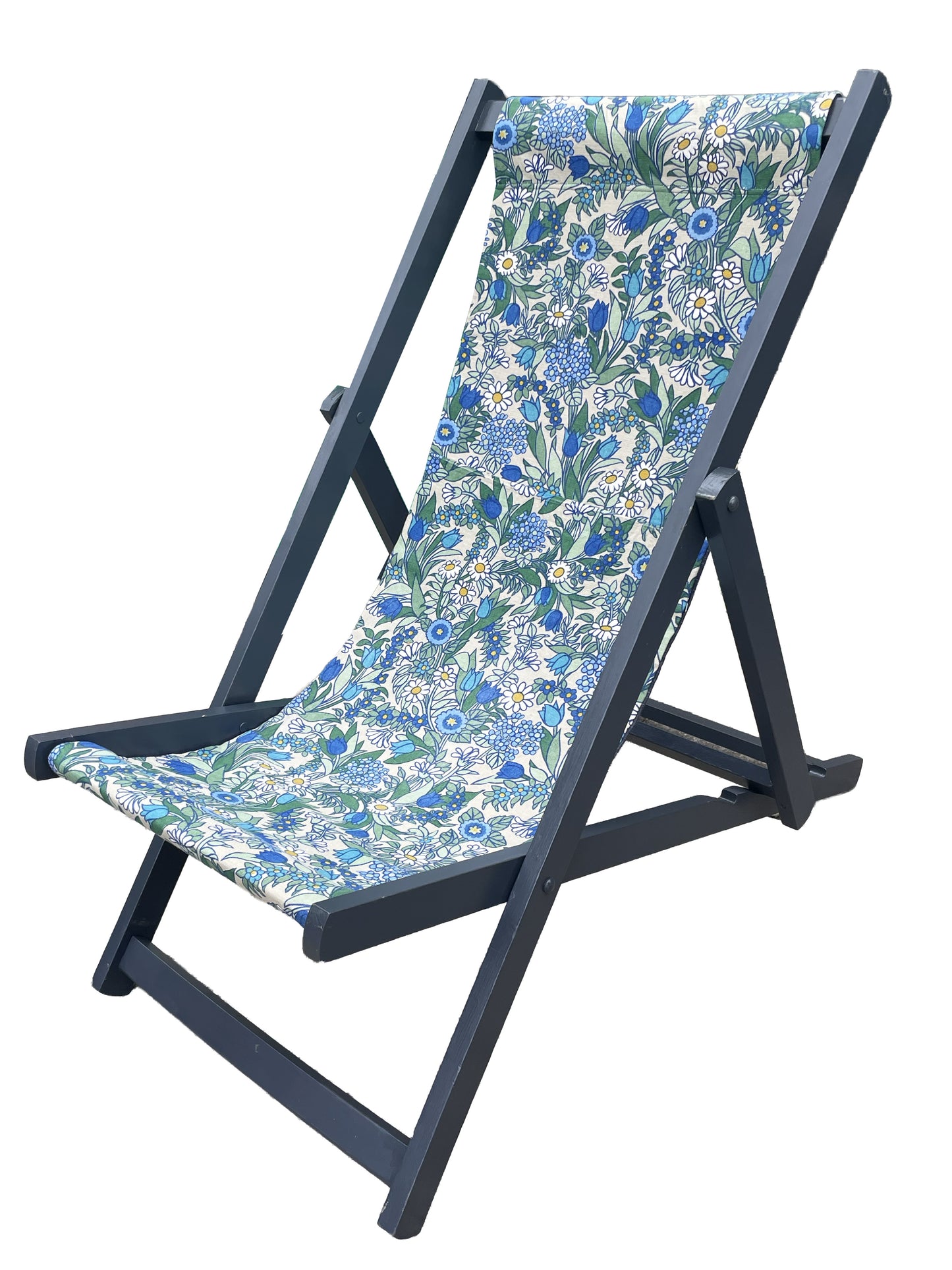 Deckchair - 70's Blue Floral Print